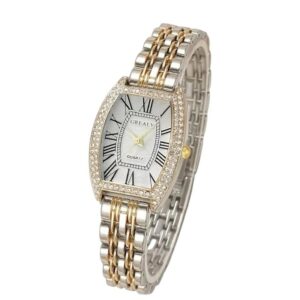 Reloj Plateado con Detalles Dorados – Elegancia Sutil para Todo Momento