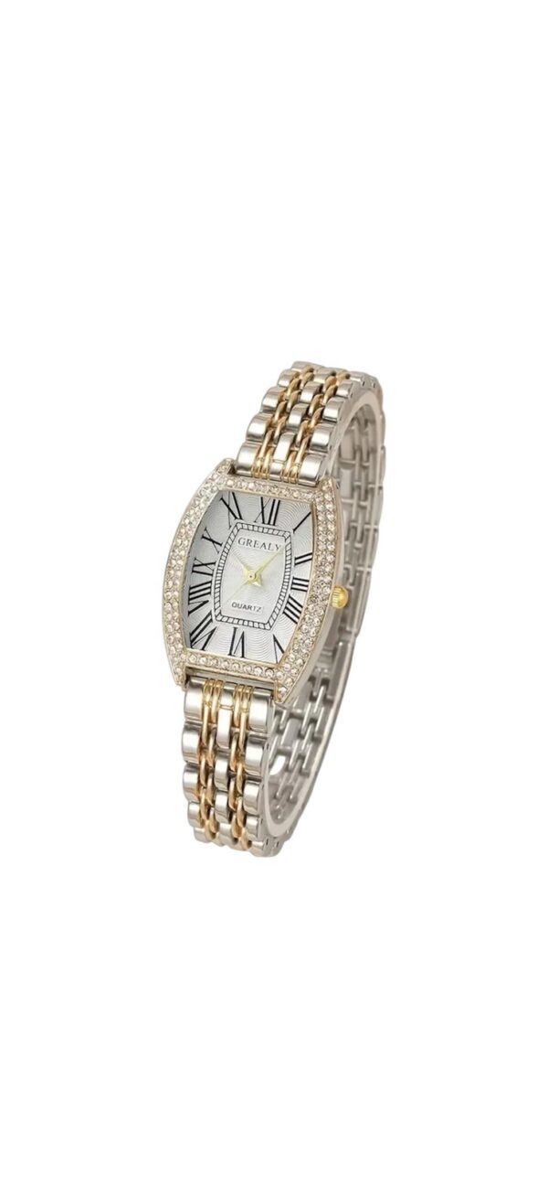 Reloj Plateado con Detalles Dorados – Elegancia Sutil para Todo Momento